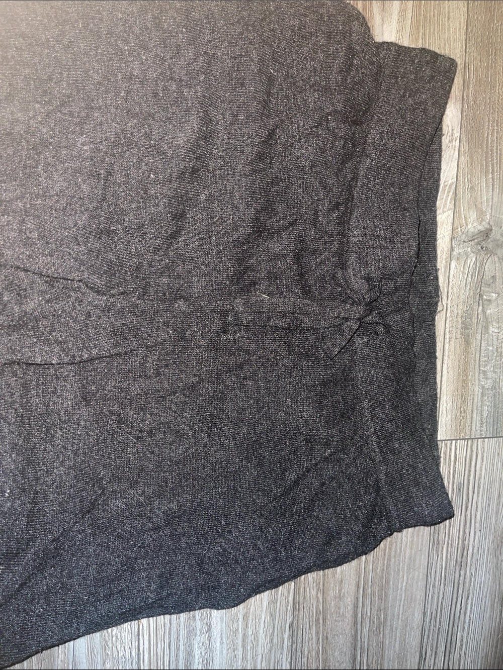 Women's Black Wide-Leg Wool Drawstring Sweatpants